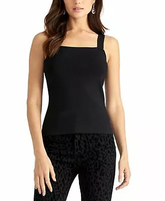 RACHEL Rachel Roy Square-Neck Tank Top Black XS