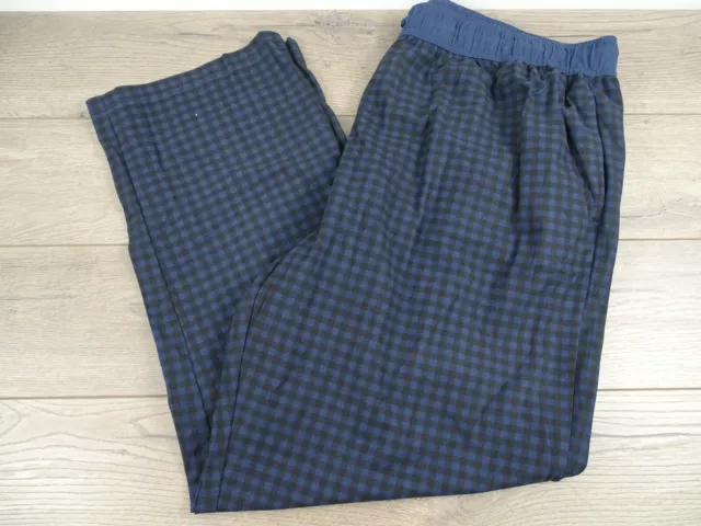 NEW! Nautica Men's Sueded Fleece Pajama Pants, Plaid Navy/Black, Medium