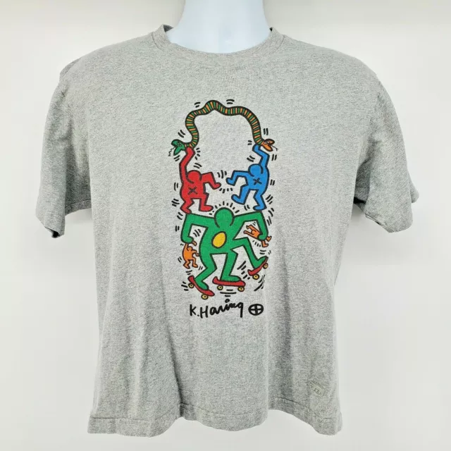 SPRZ NY Keith Haring T Shirt Size S Gray Art Snake Skateboard