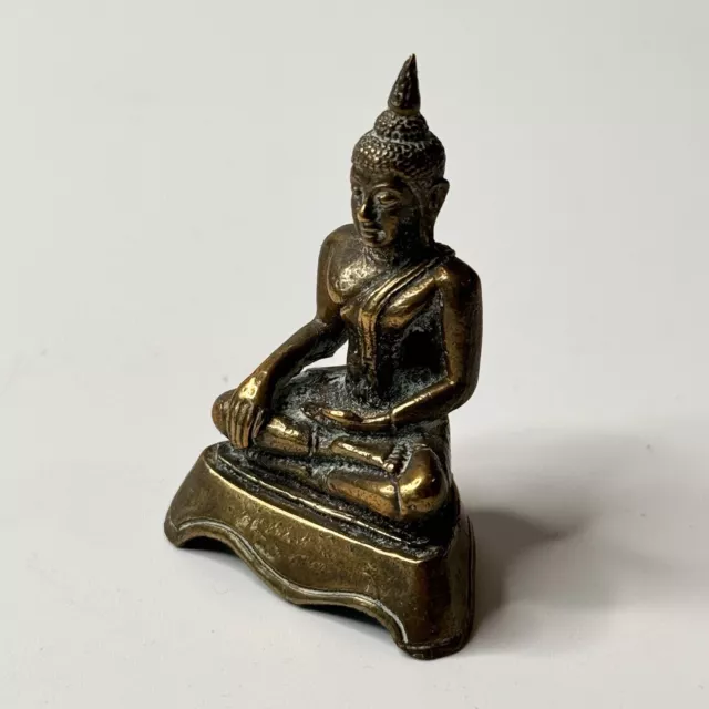 Vintage Brass Buddha Statue Figurine Miniature