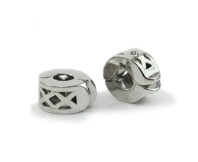 2 Metallperlen Clip platin Ø 3 mm Haarperle Wikinger Bartperle Vikings