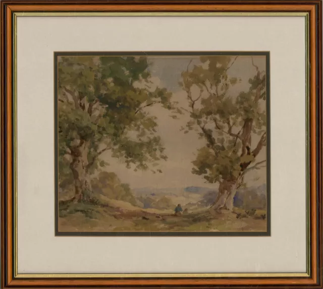 Early 20th Century Watercolour - Two Figures in Landscape