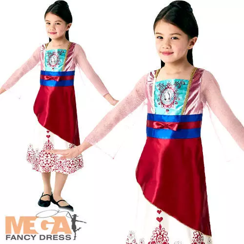 Mulan Gem Princess Girls Fancy Dress Disney World Book Day Kids Childs Costume
