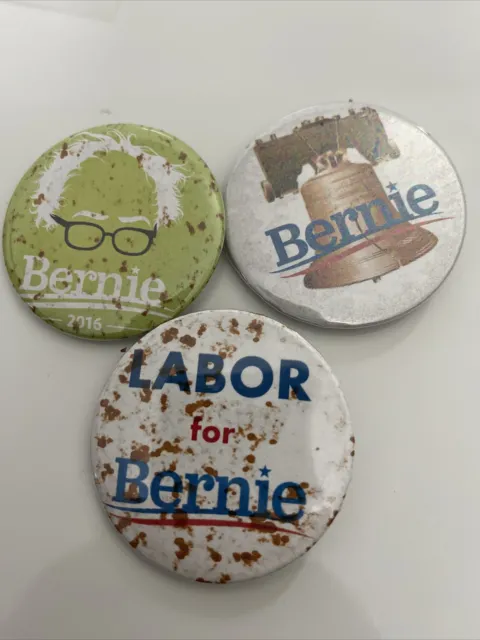3 Bernie Sanders For President 2016 Official Campaign Pinback Pin Buttons