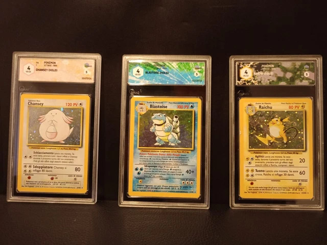 LOTTO 3 CARTE PoKemon certificate GRAAD Set Base 1999 EUR 160,00 ...