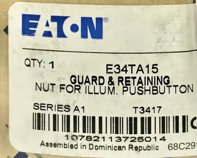 EATON CUTLER HAMMER E34TA15 Illuminated Pushbutton Guard and Retaining Nut