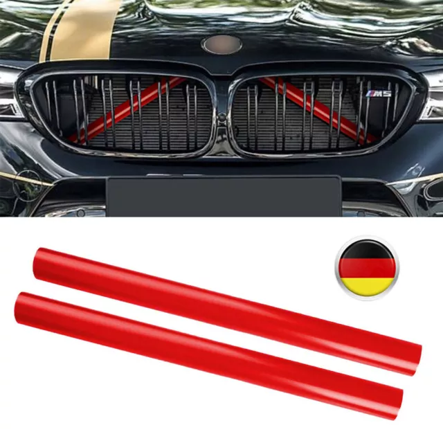 Kühler Grill Zierleisten V Streben passend für BMW F20 F21 F30 F36 G20 Rot DE