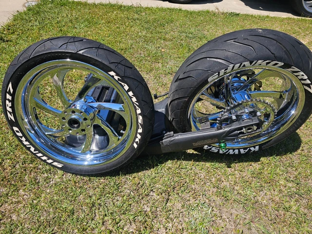 used chrome custom ZX14r motorcycle wheels rims
