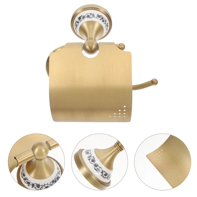 Porta Rotolo Carta Igienica Con Roselline - Organizer Bagno In Stile Fiorito Grigio - Foto 3