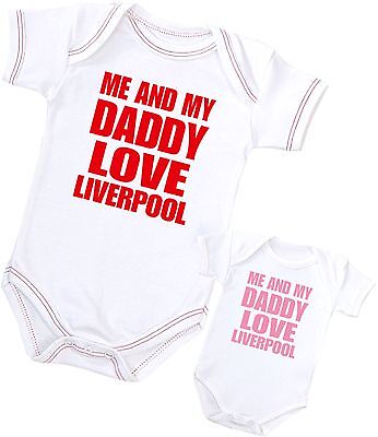 BabyPrem I Dad Love Liverpool Baby Clothes Boys Girls Shower Gifts Bodysuit Vest