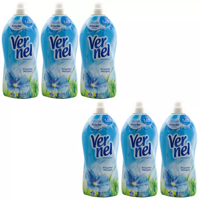 Vernel Fabric Softener Fresh Morning 6 X 60.9oz 72 Wl up To 140 Days Freshener
