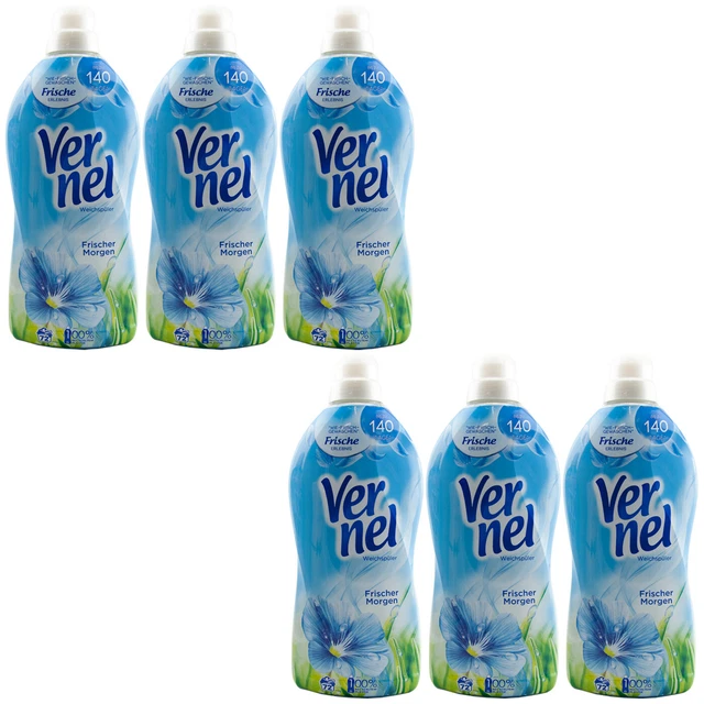Vernel Fabric Softener Fresh Morning 6 X 60.9oz 72 Wl up To 140 Days Freshener