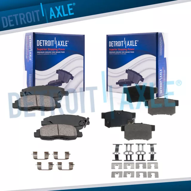 Front & Rear Ceramic Brake Pads w/ Hardware for Acura CL Honda Accord Civic