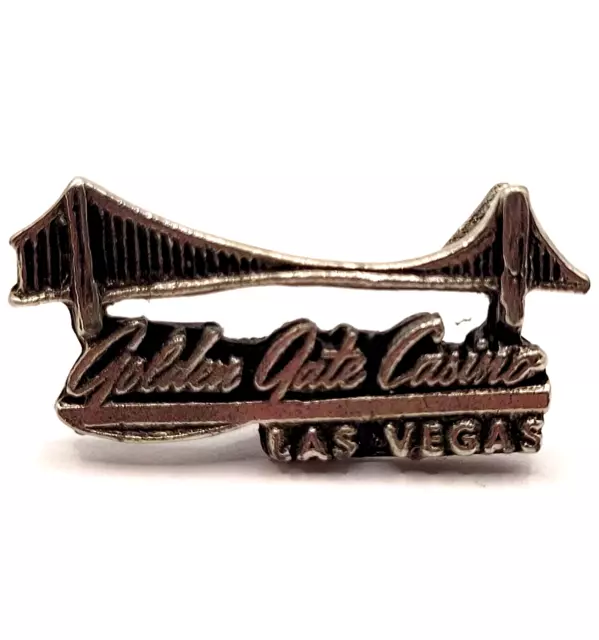 GOLDEN GATE CASINO LAS VEGAS Nevada Vintage Silver Tone Souvenir Metal Lapel Pin