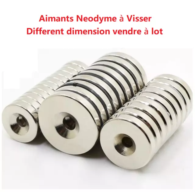 N52 Aimant Neodyme Lot Aimants Néodyme Rond Puissant Magnet Bloc Percé  Aimants