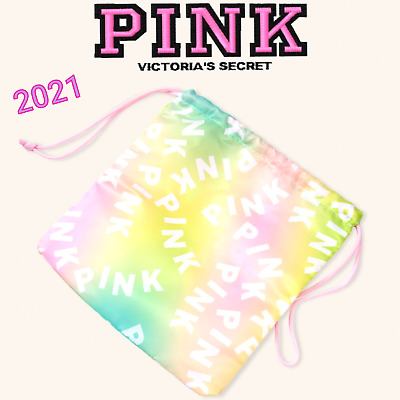 Victoria's Secret PINK reusable Drawstring Rainbow Logo Wet Dry Bikini Gift Bag