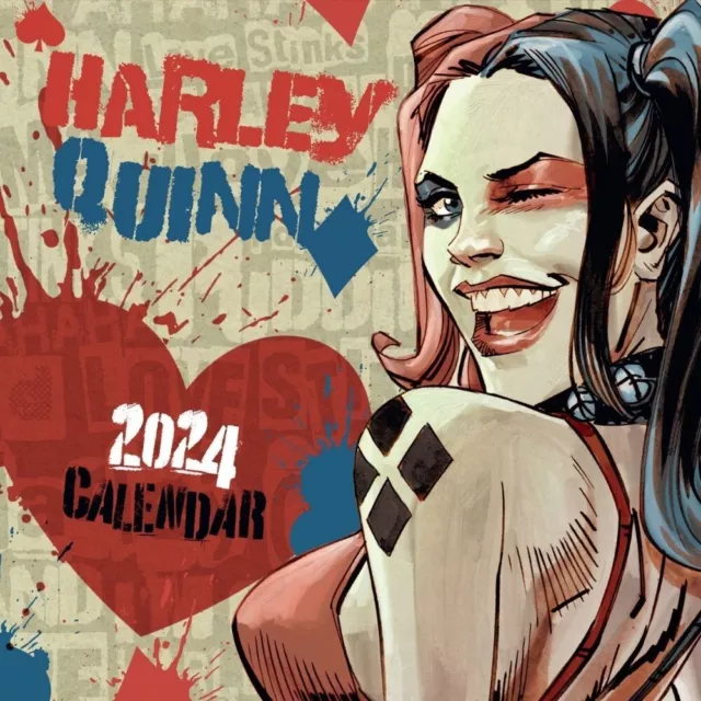 2024 CALENDAR HARLEY Quinn Month to View Square Wall Hang Calendar DC