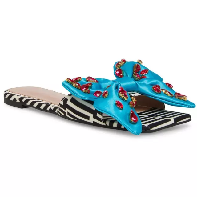 Betsey Johnson Womens Daisyy Rhinestone Bow Slide Sandals Shoes BHFO 7637