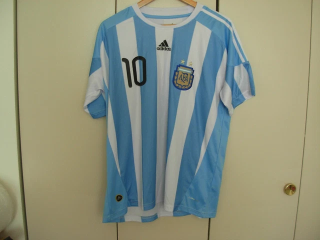 Vintage Adidas 2010 South Afica World Cup Soccer shirt Agentina #10 Messi XL