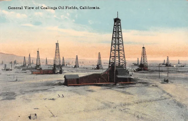 Cpa United States America Usa General View Of Coalinga Oil Fields California