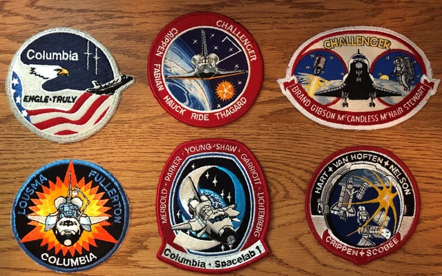 Lot of 6 NASA STS Shuttle Mission Space Patches.