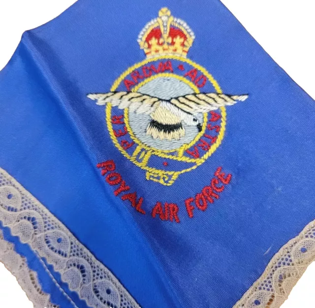 Vintage WW2 British Navy And Air Force Sweetheart Hankerchiefs Scarves Qty. 2 2