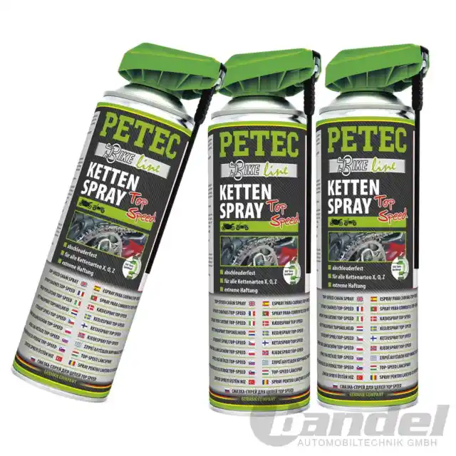 3x 500ml PETEC Top-Speed Spray Catena per Catena Motocicletta