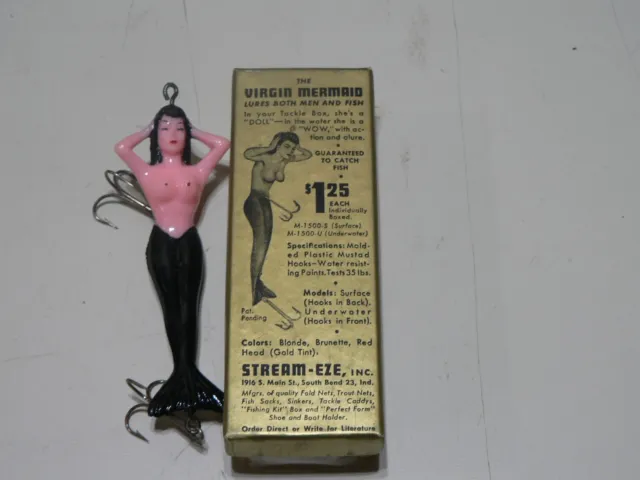 VINTAGE 1950'S STREAM-EZE Virgin Mermaid Novelty Fishing Lure New in Box  $124.95 - PicClick