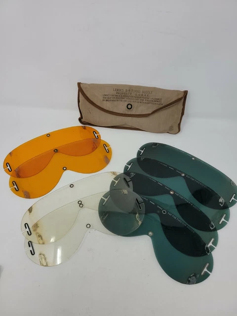 WWII Flying Goggle Lenses B-8 US Army Air Force Polaroid Corp with Case 8 x Lens