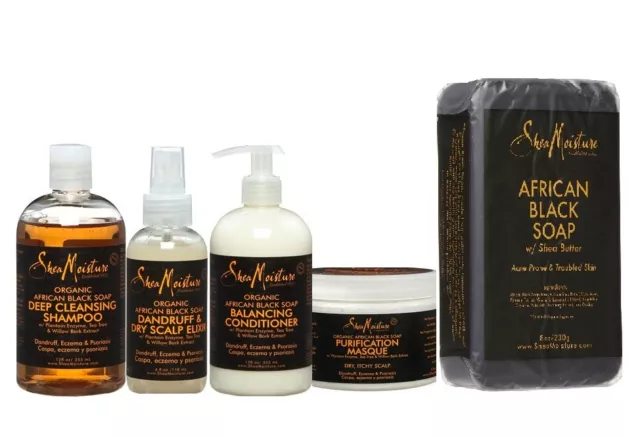 Shea Moisture African Black Soap Shampoo/Conditioner/Masque/Elixir