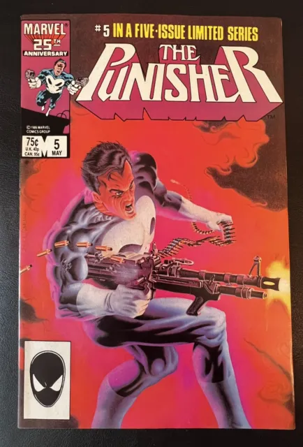 The Punisher #5 of 5 Limited Series Marvel Comics 1986 - Excellent Condition!