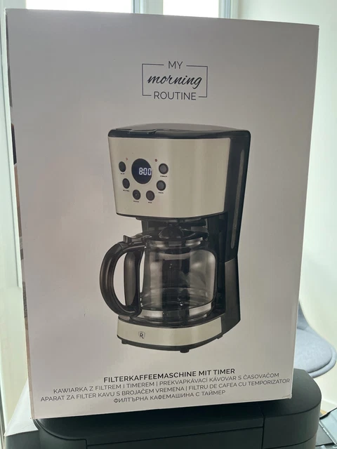 Kaffeemaschine Glaskanne 1,5l Filterkaffeemaschine Creme Timer 900W 12 Tassen