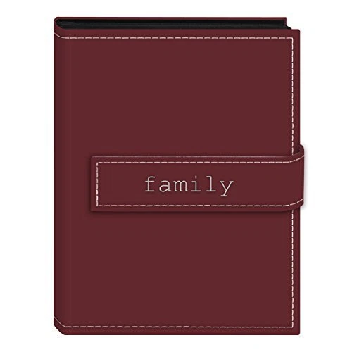 EXP-46/BF 36-Pocket 4 by 6-Inch Embroidered "Family" Strap Sewn Leatherette
