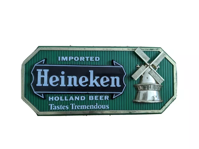 VTG Imported Heineken Holland Beer Taste Tremendous Bar Sign Man Cave