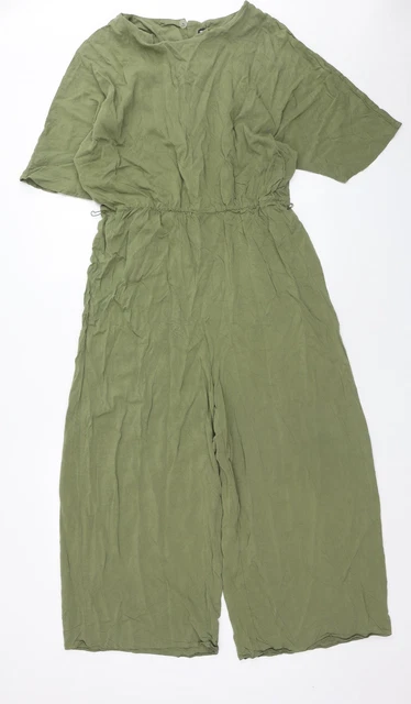 Tuta unica da donna verde viscosa ASOS taglia 16 con bottoni