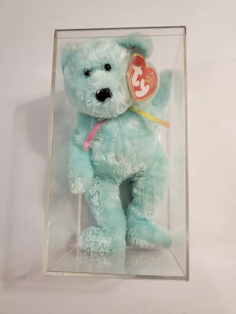 Ty Beanie Baby Sherbet Bear Aqua 2002 Mwmt