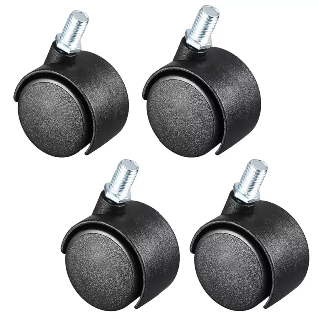 Swivel Casters 1.25-Inch Nylon 360 Degree M8 x 13mm Threaded Caster Wheels 4Pcs