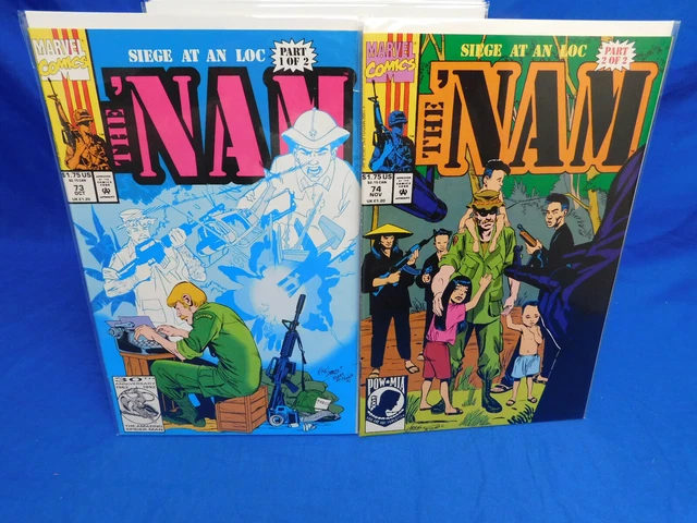 The NAM #73 & 74 Lot MARVEL COMICS Vietnam War Copper Age  VF/NM