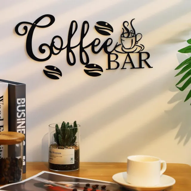 Metal Coffee Bar Sign Rustic Coffee Bar Hanging Wall Decor Coffee Signs for Home
