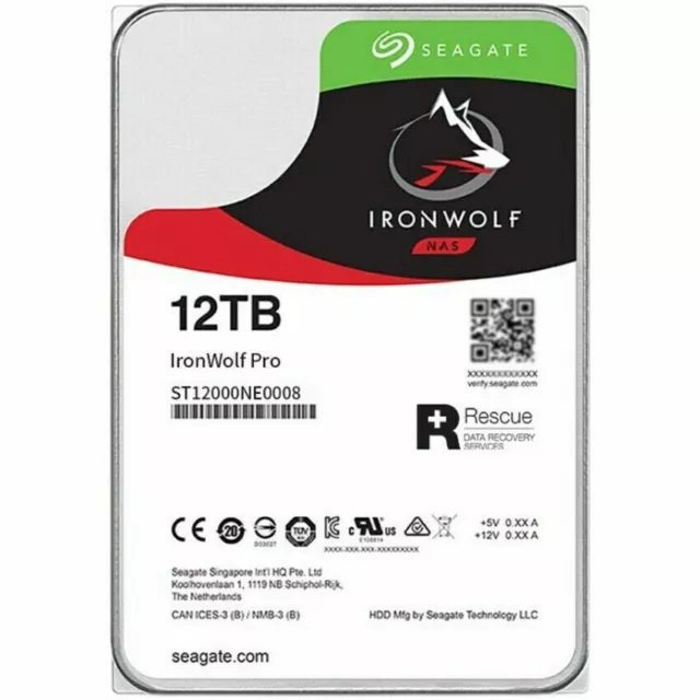 Seagate IronWolf Pro 12TB 7200RPM SATA 6Gb/s 3.5" NAS HDD ST12000NE0008 NEW