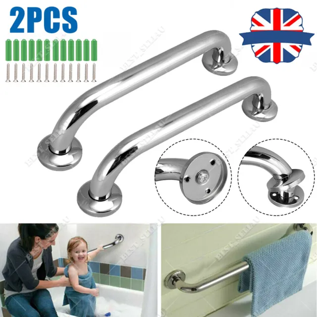 Stainless Steel Bathroom Support Grab Handle Bath Shower Safety Grip Hand Rail