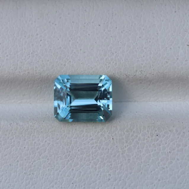 2.11 Cts 8.5x6.9x5 MM Natural Blue Aquamarine Octagon Cut Gemstone Nice Luster