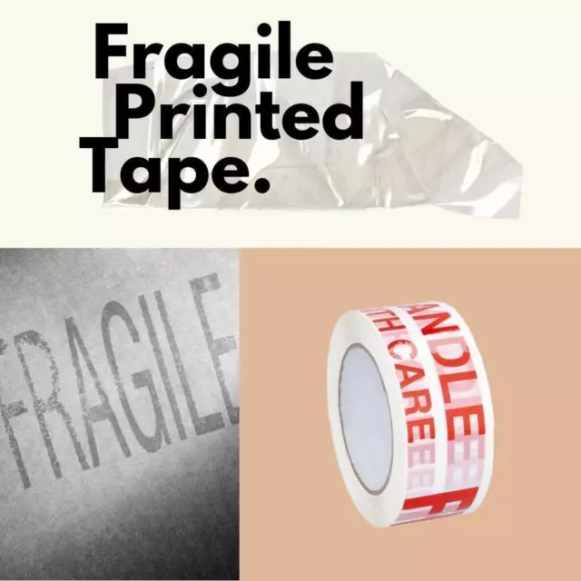 Fragile Marking Packing Tape Handle w/ Care - 12 Rolls 2" x 110 Yards (330')