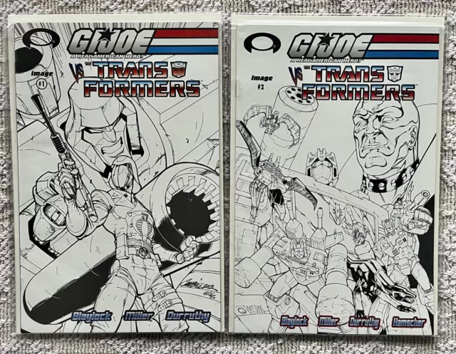 GI Joe vs The Transformers Vol 1 #1 #2 Image Comics NM 2003 Sketch Variants