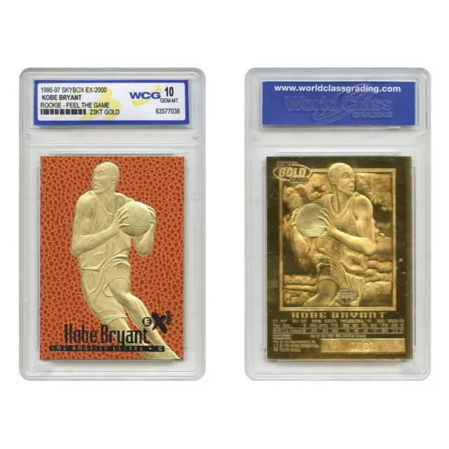 1996-97 KOBE BRYANT Feel The Game NBA SKYBOX EX-2000 ROOKIE 23K GOLD Card GM 10