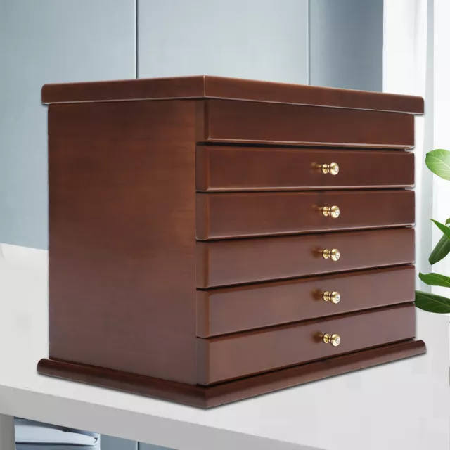 Jewelry Cabinet Storage Box Gift Chest Armoire Organizer With 6-Layer Drawer New