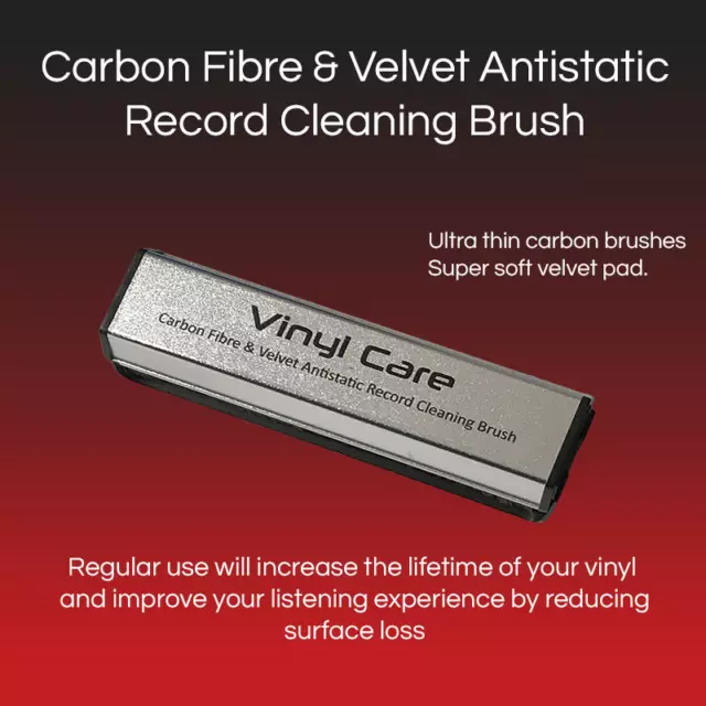 Vinyl Care - Antistatic Carbon Fibre & Velvet Record Cleaning Brush