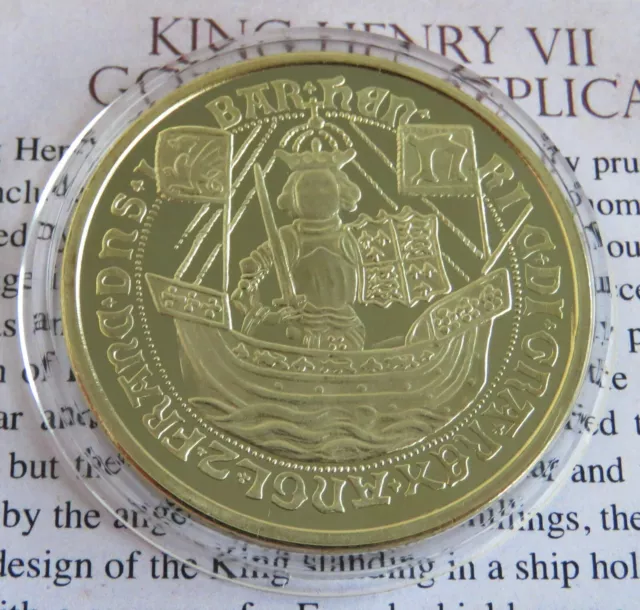 KING HENRY VII GOLD RYAL 24CT GOLD PLATED PROOF MUSEUM COLLECTION - coa