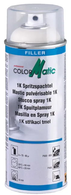 Colormatic -SPRITZSPACHTEL 400ML Grundierung Füller Sprühspachtel Spritzfüller