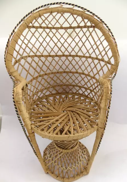ROTIN OSIER - Porte plante ou chaise fauteuil poupée - Style Emmanuelle